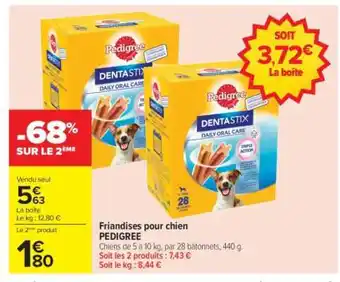 Carrefour Friandises pour chien PEDIGREE offre