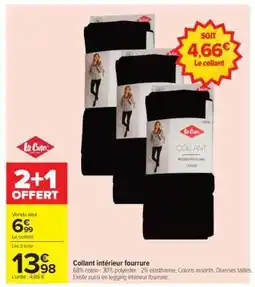 Carrefour Collant intérieur fourrure offre