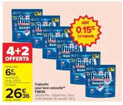 Carrefour Capsules pour lave-vaisselle FINISH offre