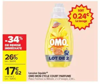 Carrefour OMO MON CYCLE COURT PARFUME offre