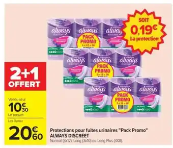 Carrefour ALWAYS DISCREET Pack Promo offre
