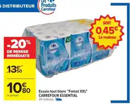 Carrefour Essuie-tout blanc Fomat XXL CARREFOUR ESSENTIAL offre
