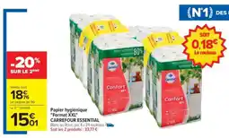 Carrefour Papier hygiénique Format XXL CARREFOUR ESSENTIAL offre