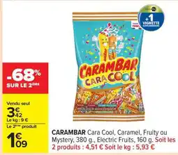 Carrefour CARAMBAR Cara Cool, Caramel, Fruity ou Mystery offre