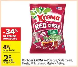 Carrefour Bonbons Krema Red'dingue offre