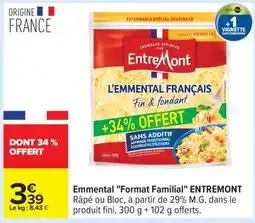 Carrefour Emmental Format Familial ENTREMONT offre
