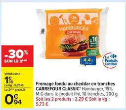 Carrefour CARREFOUR CLASSIC' Hamburger Cheddar offre
