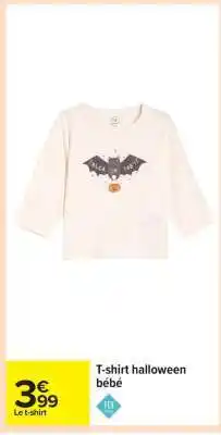 Carrefour T-shirt halloween bébé offre