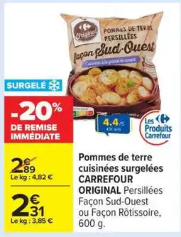 Carrefour Pommes de terre cuisinées surgelées CARREFOUR ORIGINAL offre