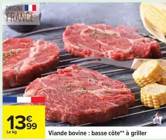 Carrefour Viande bovine : basse côte** à griller offre