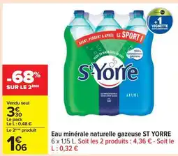 Carrefour Eau Minérale Naturelle Gazeuse St Yorre offre