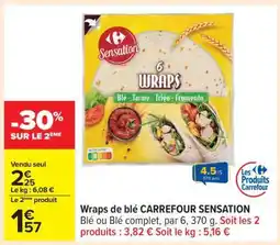 Carrefour Wraps de blé CARREFOUR SENSATION offre