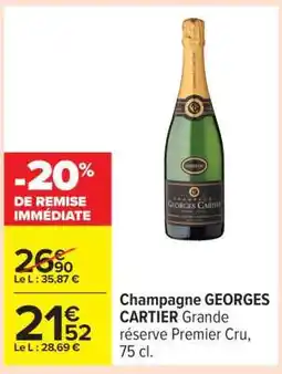 Carrefour Champagne GEORGES CARTIER Grande réserve Premier Cru, 75 cl offre