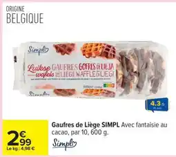 Carrefour Gaufres de Liège SIMPL offre
