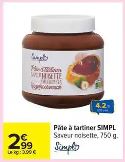 Carrefour Pâte à tartiner SIMPL offre