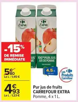 Carrefour Pur jus de fruits CARREFOUR EXTRA offre