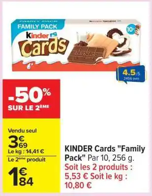 Carrefour KINDER Cards Family Pack offre