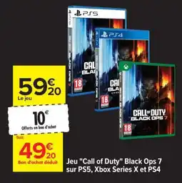 Carrefour Jeu Call of Duty Black Ops 7 sur PS5, Xbox Series X et PS4 offre