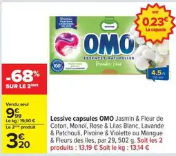 Carrefour LESSIVE CAPSULES OMO offre