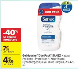 Carrefour Gel Douche Duo Pack SANEX offre