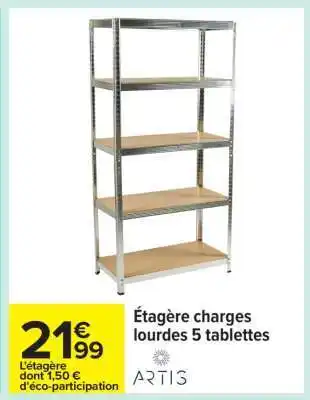Carrefour Étagère charges lourdes 5 tablettes offre