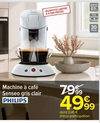 Carrefour Machine à café Senseo gris clair offre