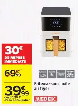Carrefour Friteuse sans huile Air fryer offre