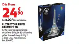 Auchan Puzzle tour eiffel illuminee 3d offre