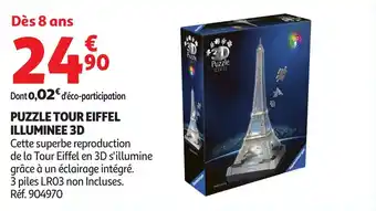 Auchan Puzzle tour eiffel illuminee 3d offre