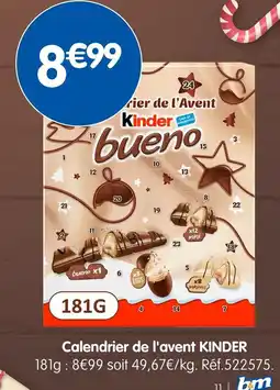 b&m Kinder Calendrier de l'avent offre