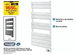 Trafic Delonghi - sèche-serviettes électrique à inertie fluide marquis blanc 500w offre