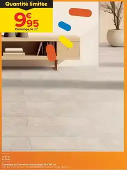 Trafic Carrelage sol cemento coloris beige 30 x 60 cm offre