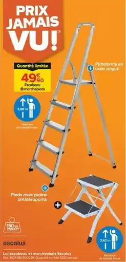 Trafic Escalux - lot escabeau et marchepieds offre