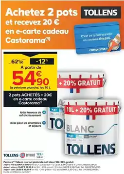 Trafic Tollens - 2 pots achetés 20c en câte offre