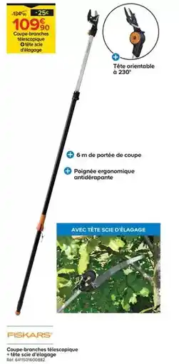 Trafic Fiskars - coupe-branches telescopique + tete scie d'elagage offre