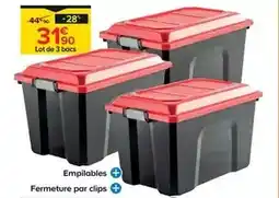 Trafic Sundis - lot de 3 bacs de rangement locker 60l offre