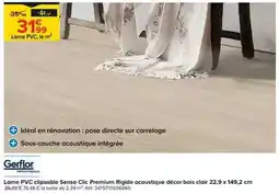 Trafic Gerflor - lame pvc clipsable senso clic premium rigide acoustique decor bois clair 22.9 x 149.2 cm offre