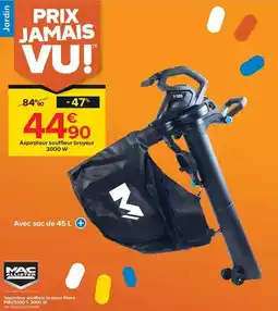 Trafic Mac allister - aspirateur souffleur broyeur filaire mbv3000-1 3000 w offre