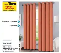 Trafic Goodhome - rideau novan terracotta l.140 x h.260 cm offre