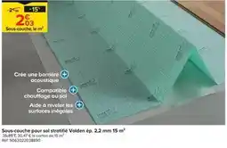 Trafic Sous-couche pour sol stratifié volden ep. 2.2 mm 15 m2 offre