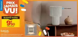 Trafic Lussiol - lampe à poser en tissu velours écru e14 ø 17,5 x h. 28 cm offre