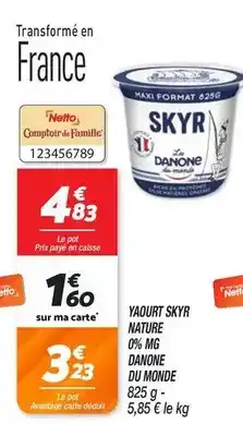 Netto Danone - yaourt skyr nature 0% mg offre