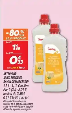 Netto Nestlé - nettoyant multi surfaces savon de marseille offre