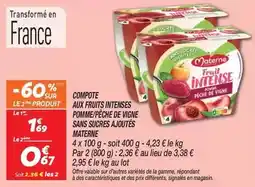 Netto Materne - compote aux fruits intense pomme/peche de vigne sans sucres ajoutes offre
