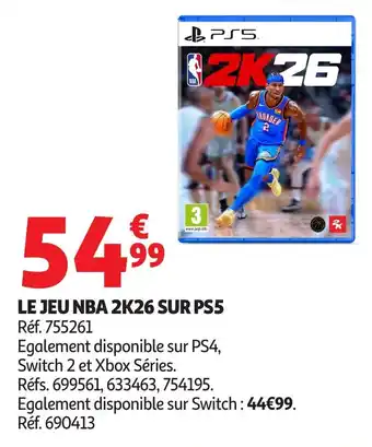 Auchan Le jeu nba 2k26 sur ps5 offre
