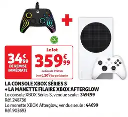 Auchan La console xbox séries s + la manette filaire xbox afterglow offre