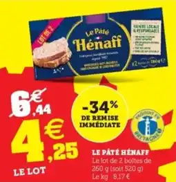 Hyper U Le påté hénaff offre