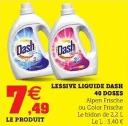 Hyper U Lessive liquide dash 40 doses offre