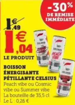Hyper U Boisson énergisante pétillante celsius offre