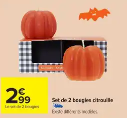 Carrefour Market Set de 2 bougies citrouille offre
